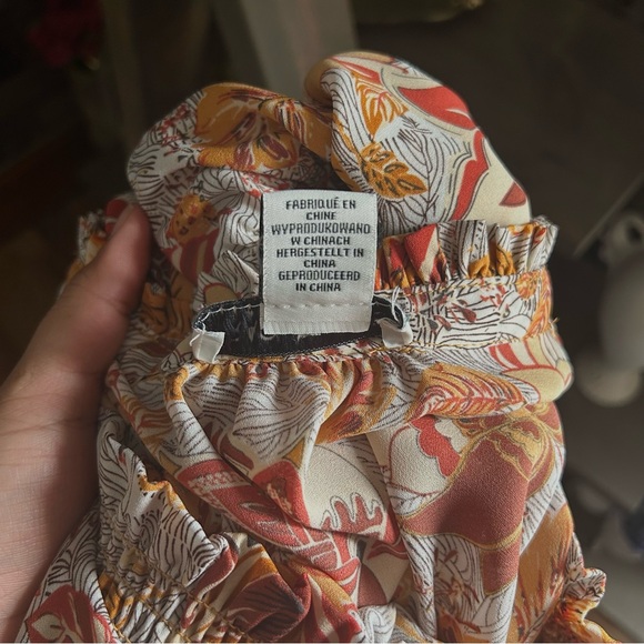 Floral Ruffle Sleeve Top - Multicolor - Picture 6 of 8